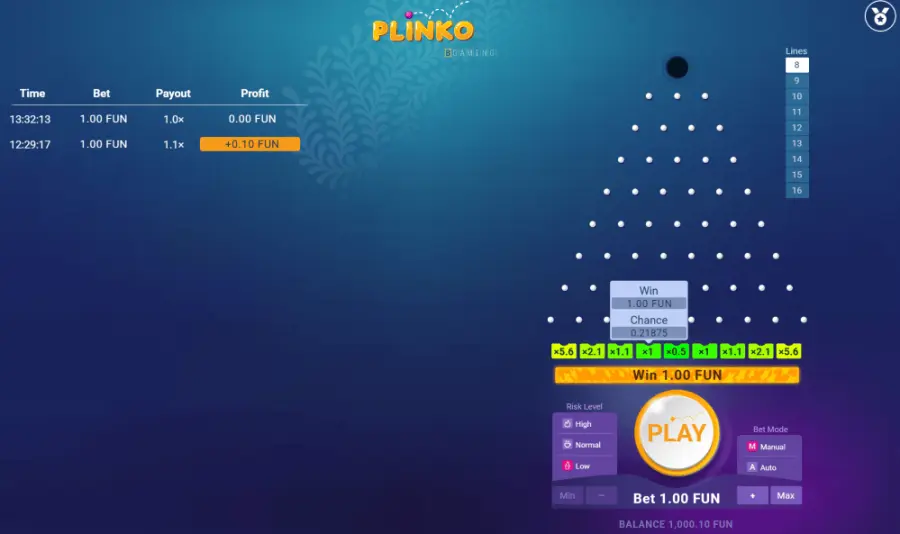 Plinko demo